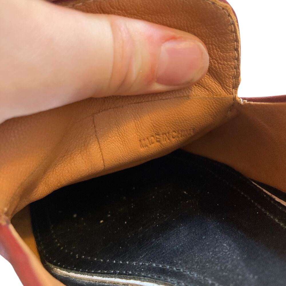 Rag Bone Aslen Leather Loafers Sz 37.5 Russet Red Chain Accent Classic Old Money - Picture 6 of 15
